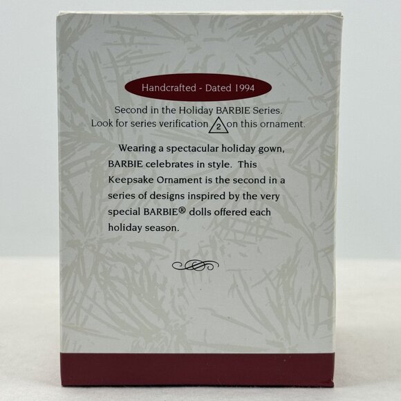 Vintage 1994 Hallmark Holiday Barbie Keepsake Ornament Second Edition Gold - Picture 10 of 16